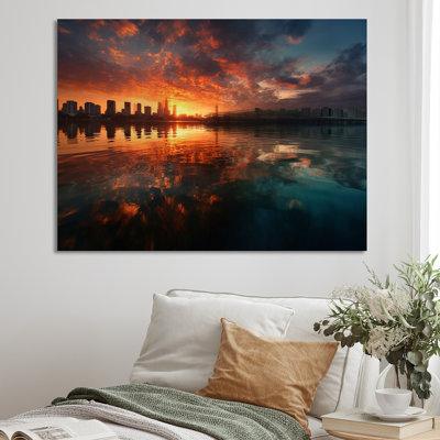 Olja orange et vert, vision nostalgique sur toile