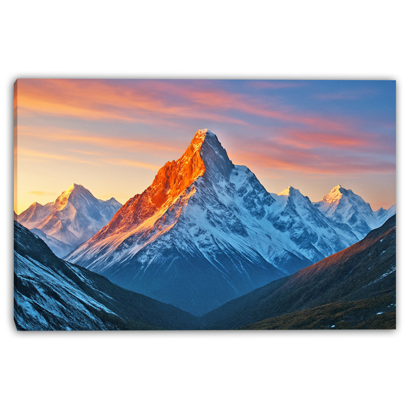 Majestic Sunrise Peak - Art mural sur toile tendue, H 32 po x l 48 po