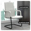 Fauteuil de bureau et d'invité à dossier moyen en cuir avec siège en aluminium Tanweer-710261350