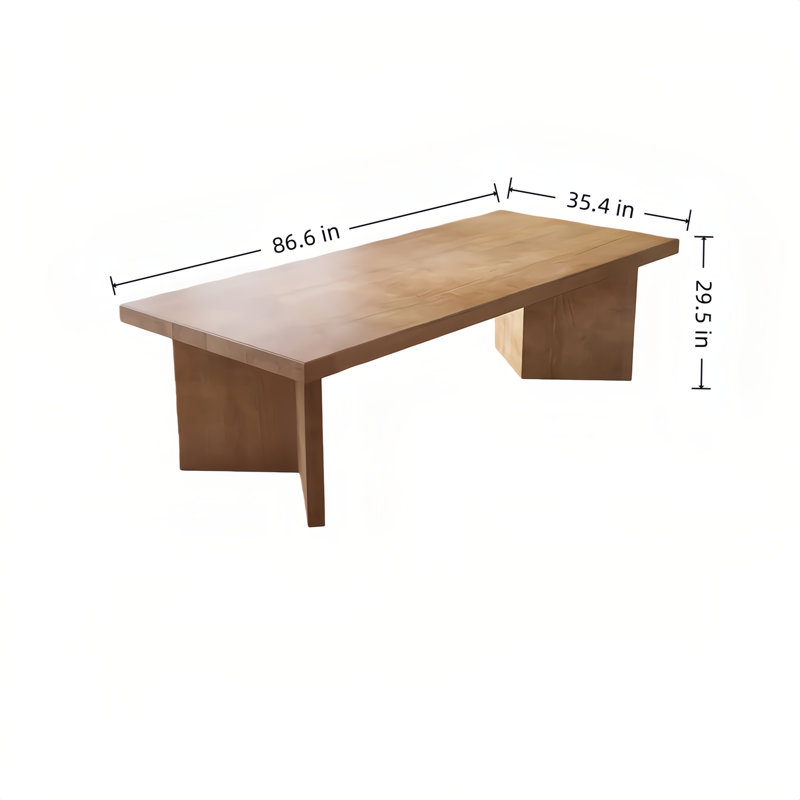 Table de conférence moderne en bois massif rectangulaire, 29.5" H x 86.6" L x 35.4" W