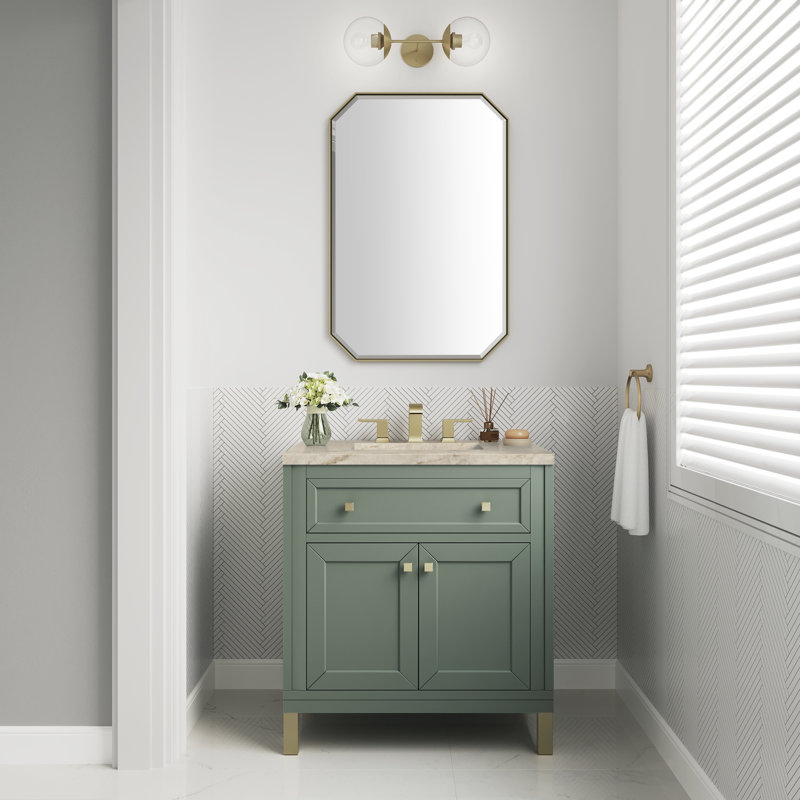Chicago 30'' W Single Vanity, Smokey Celadon, Tajnar Eclos, 8" Widespread