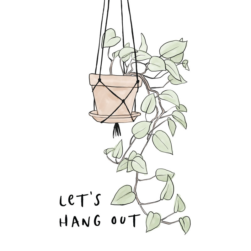 Lets Hang Plant - Wrapped Canvas Print, 46cm H x 30cm W x 3.8cm D