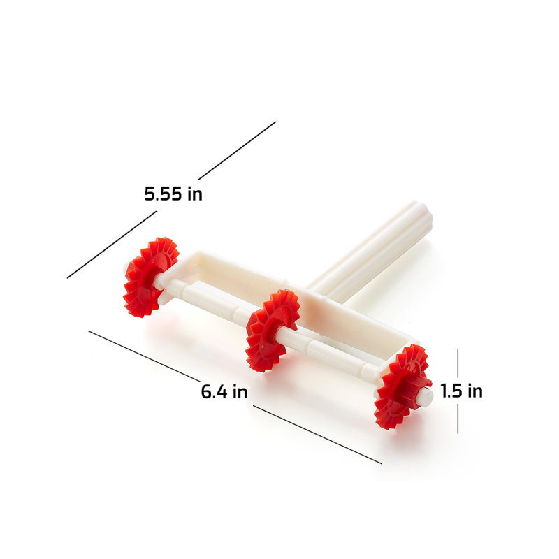 OVENTE Ravioli Pasta Roller Cutter with Removable Wheels, Compact Kitchen Tool and BPA-Free Slicer for Fresh Homemade Dough for Cooking Noodle, Baking Pastry, Cookie or Brownie, Red ACPPA7100R