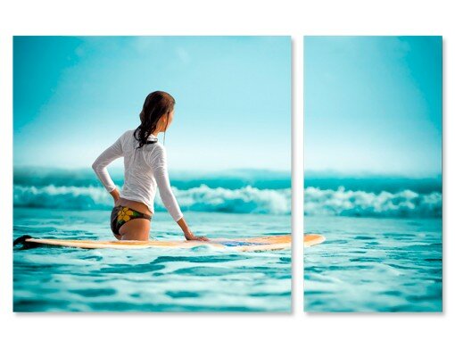 2-tlg. Leinwandbilder-Set Surfer