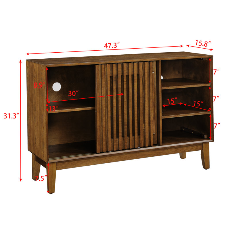 Buffet Farmhouse 47,3 "avec 2 portes coulissantes, Noyer