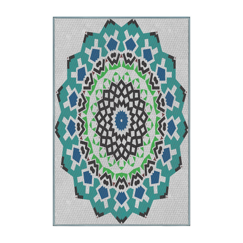 Geometric Indoor Rug, Rectangle 4' x 6'