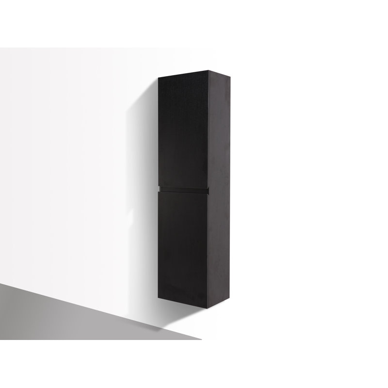 Armoire murale Divontae l 15,75 po x H 59 po x P 11,75 po, Gauche, Noir