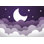 Papier peint pour enfants, lune abstraite mauve