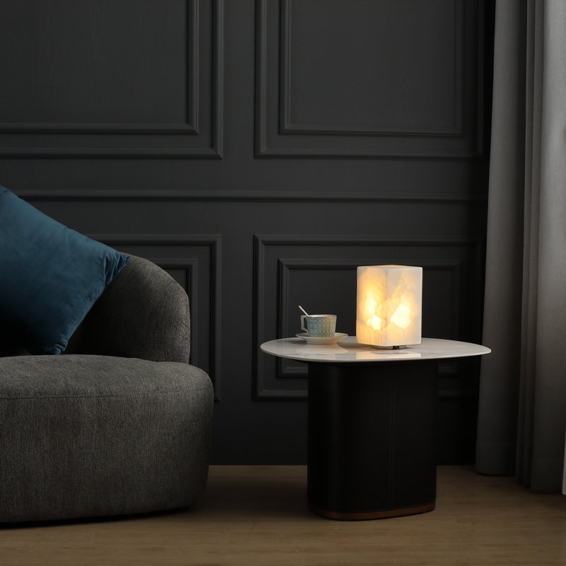 Lampe de table artistique en calcite naturelle cubique Artsolute
