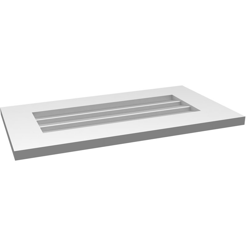 Vent à pignon rectangulaire en uréthane non-fonctionnel, H 14 po x l 26 po x P 1 po