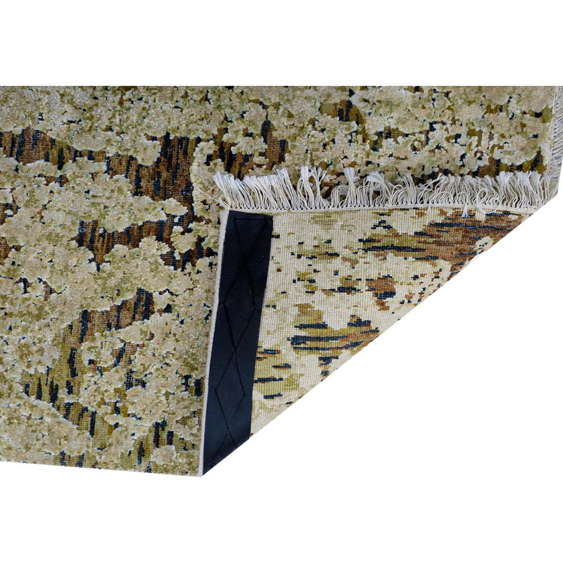 Tapis brun et beige noué à la main de haute qualité, Rectangle 2 pi x 3 pi