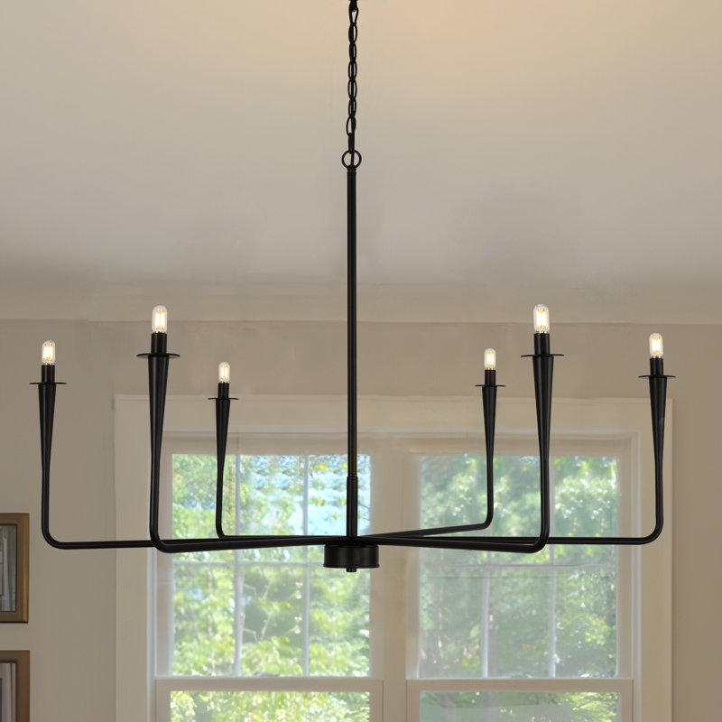 Glenarm 6 - Light Dimmable Classic / Traditional Chandelier, Matte Black