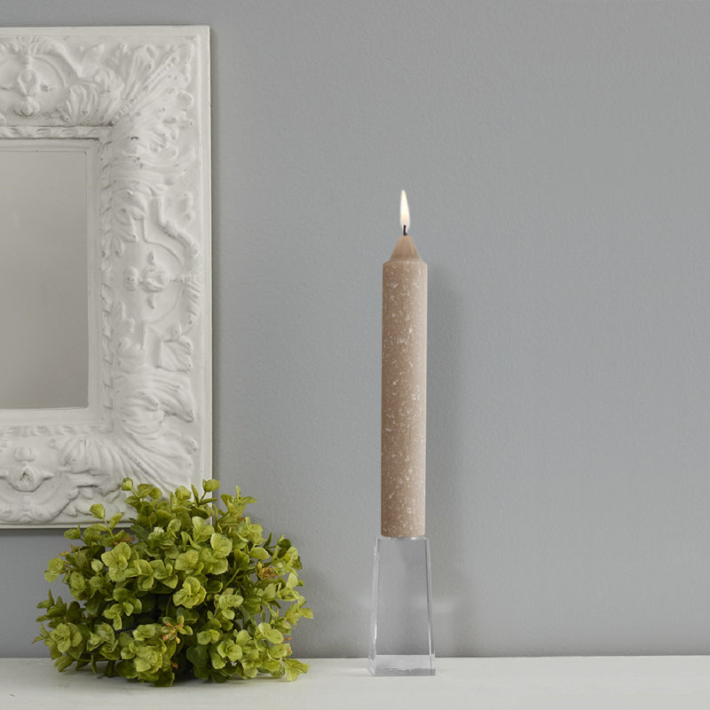 Timberline Collenette Dinner Candle Taper, 9" H x 1.25" W x 1.25" D, Taupe