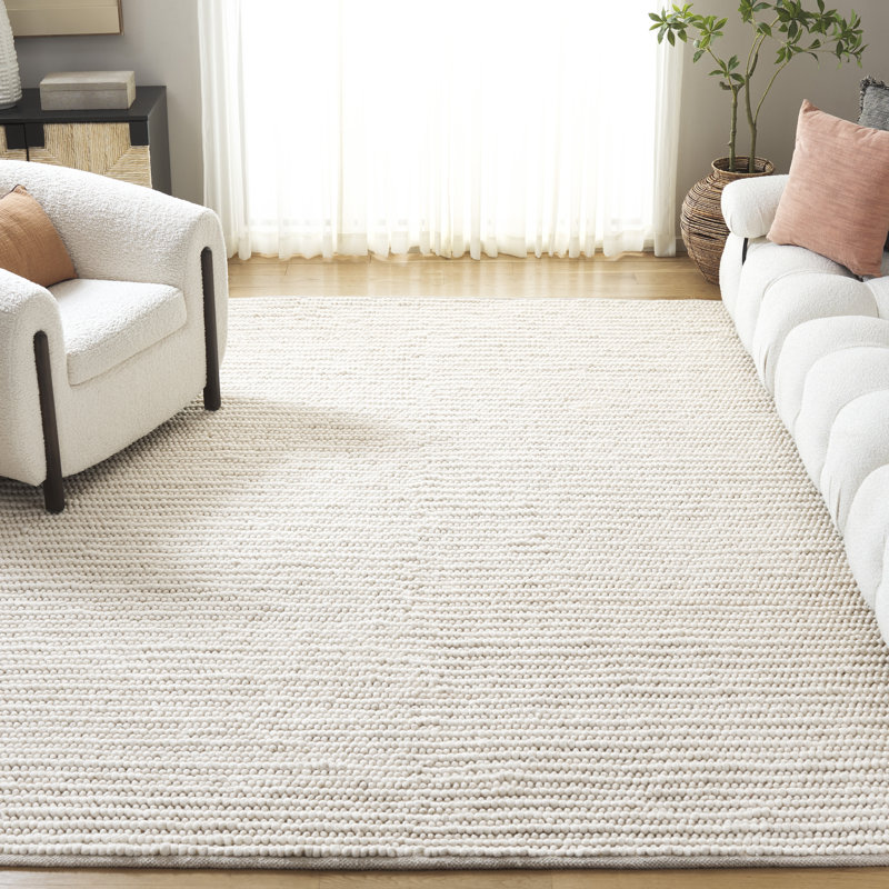 Natura 287 Flatweave Wool/Cotton No Pattern Rug in Ivory, Rectangle 8' x 10'