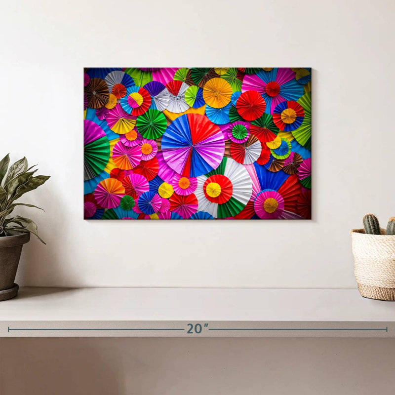 Fleurs d'origami, H 8 po x l 12 po