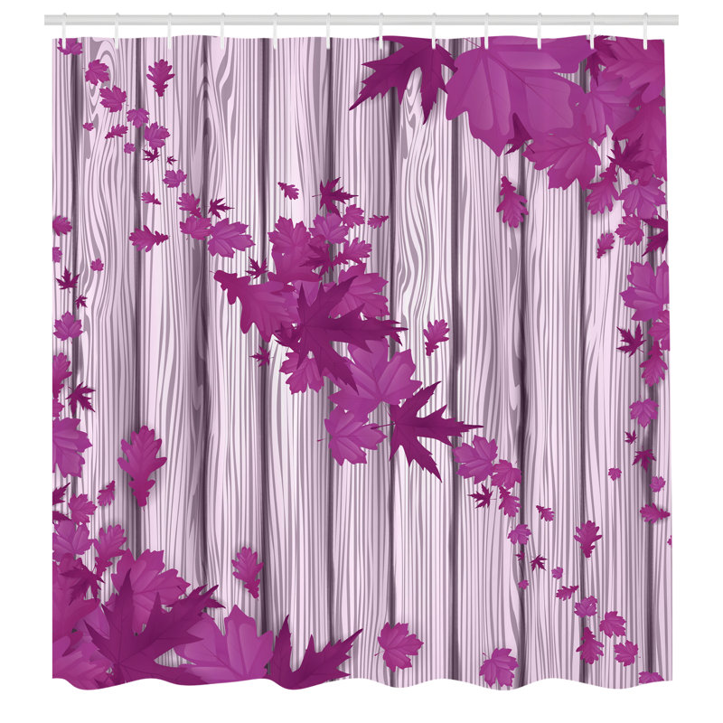 Ensemble de rideau de douche et crochets Autumn, H 69 po x l 75 po, Fuchsia