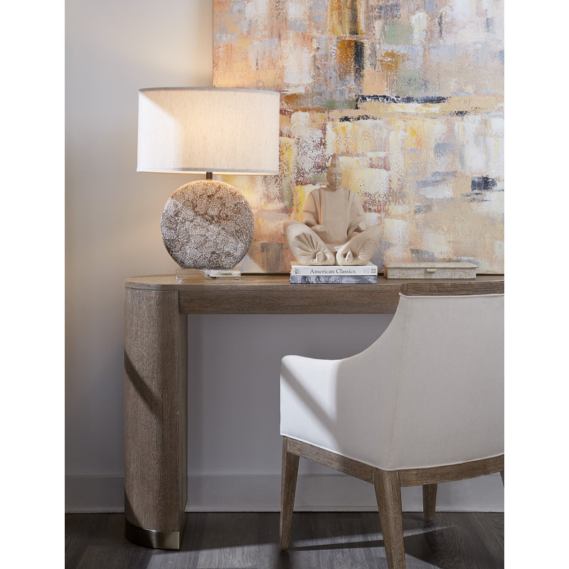 Modern Dark Mink Wood and Metal Console Table