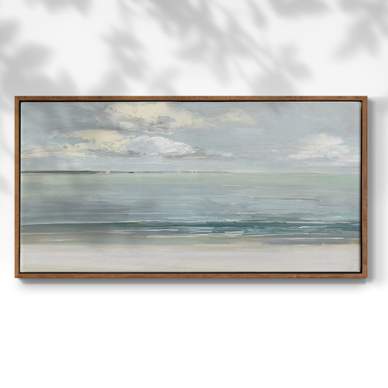 Serene Sound - Toile tendue avec châssis encadré - Prêt à accrocher, Noyer, H 17 po x l 33 po