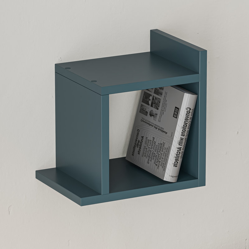 2 Piece Square Floating Shelf, Turquoise
