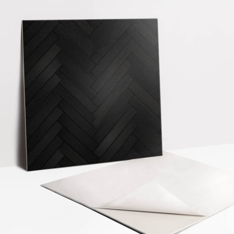 Self Adhesive Vinyl Splashback Wall Tiles Sticker Peel Stick set 9 pieces 30x30 cm Dark dance floor