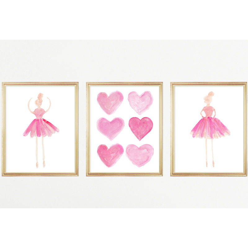 «Little Girls Ballet», impressions sur papier, H 10 po x l 8 po x P 0,06 po, Rose millennial