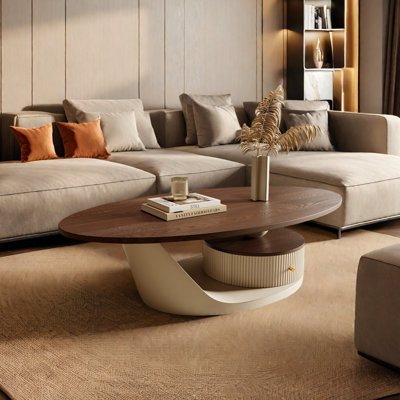 Oval Coffee Table with Iron