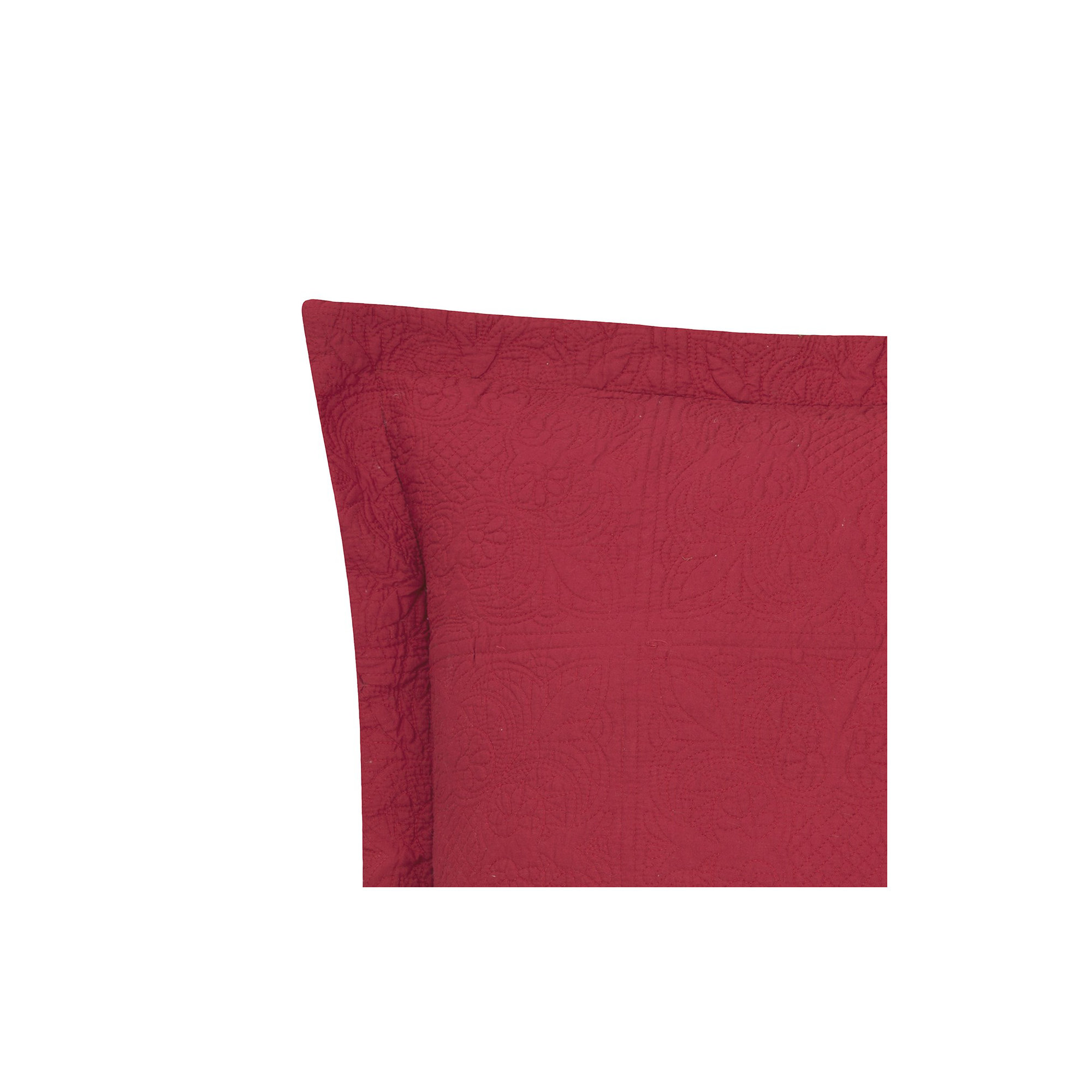 Home Matelasse Cotton Sham, Red, Euro