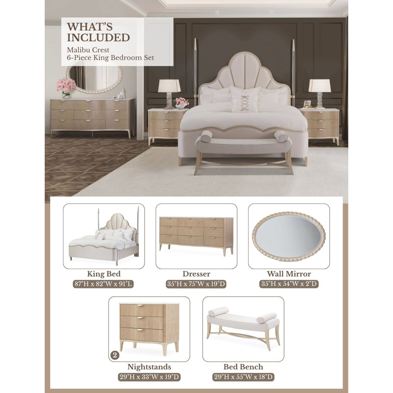Malibu Crest 6-Piece King Bedroom Set, King