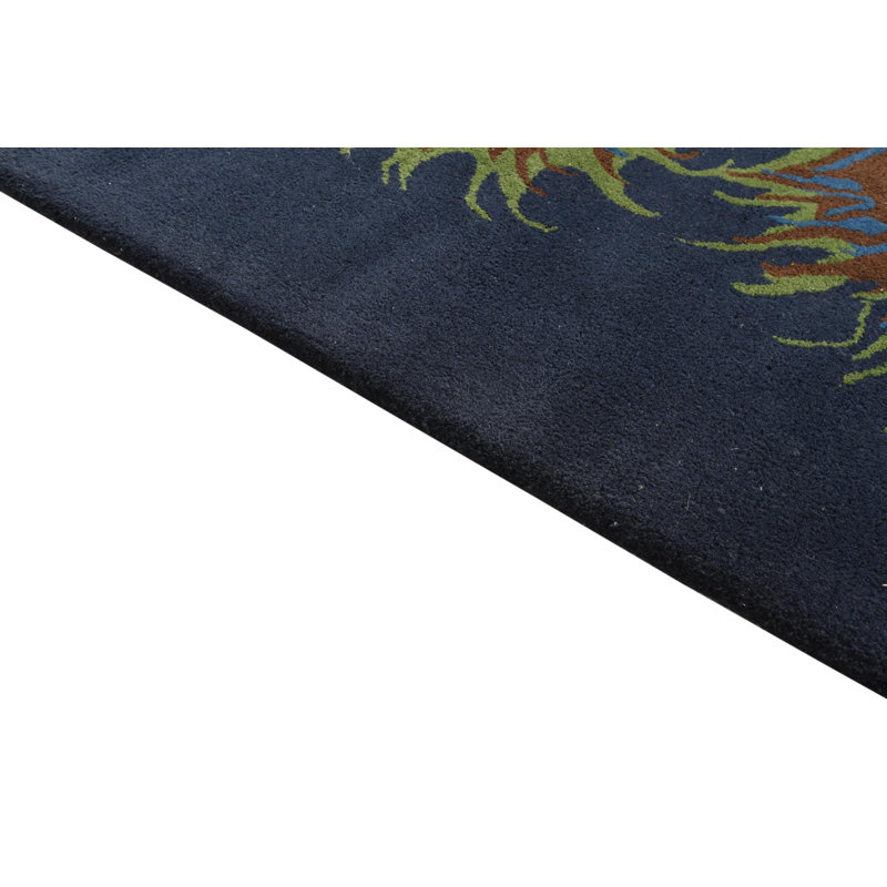Tapis carré bleu marine Orlando