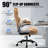 Ergonomic High-Back PU Leather Office Chair with 120° Recline & Flip-Up Arms - Home Office Desk Chair for Work, Study, Gaming, 300LBS Capacity (Khaki)-1180814683