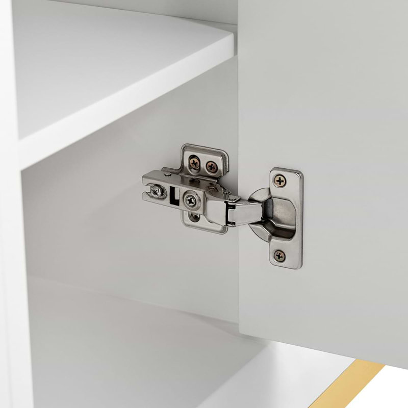 Bungalow 24" Freestanding Standard Single Bathroom Vanity with Top, White/Gold