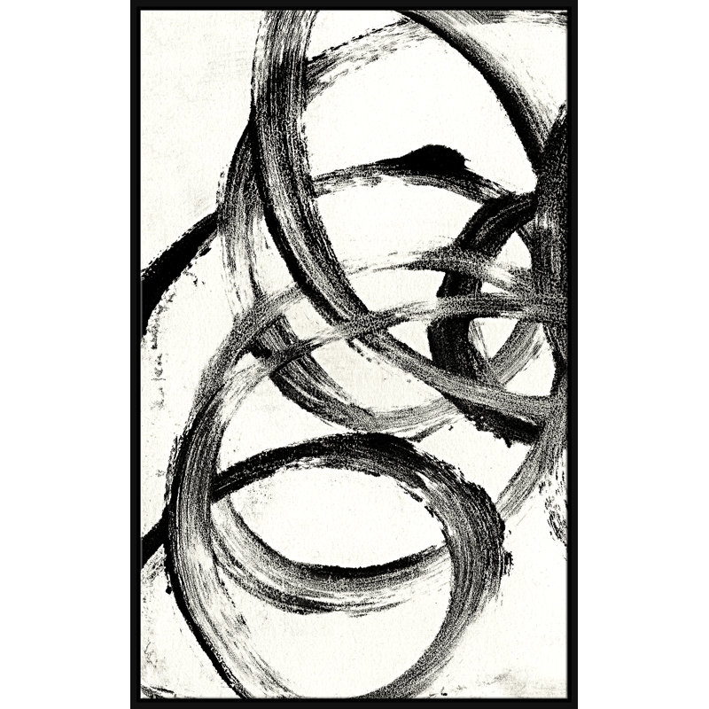 «Homage to Kline V» par David Phoenix - peinture acrylique sur toile à cadre flottant