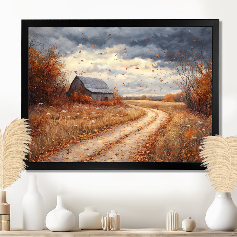 Dreshertown - Floral Large Wall Art, Single Picture Framed Print, Black, 12" H x 20" W