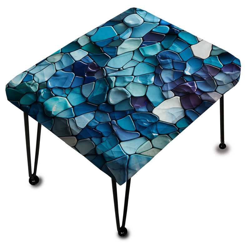 Repose-pieds océan bleu turquoise et turquoise