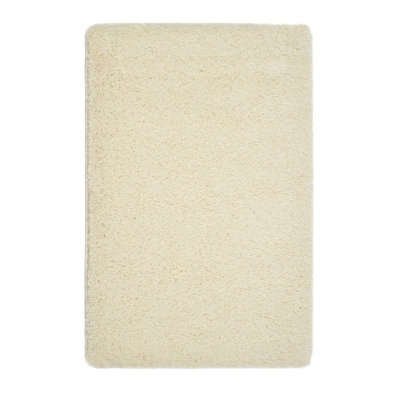 Solid Colour Shaggy Area Rug Ivory