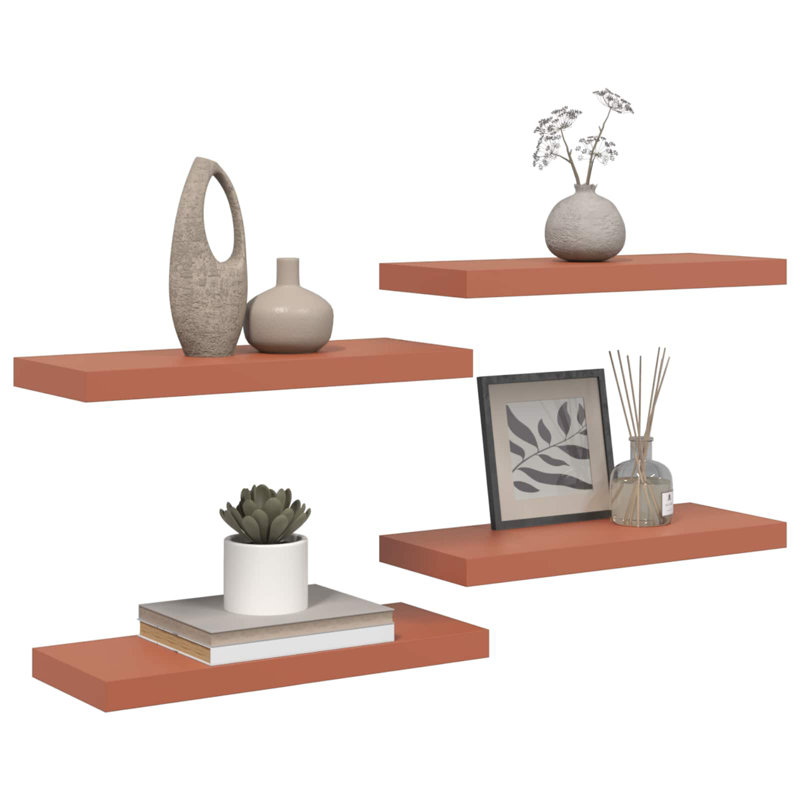 Floating Shelf, 4cm H x 60cm W x 23cm D, Red