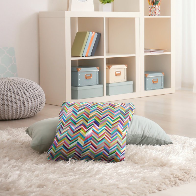 Coussin de plancher chevrons, 26 po x 26 po, Arc-en-ciel
