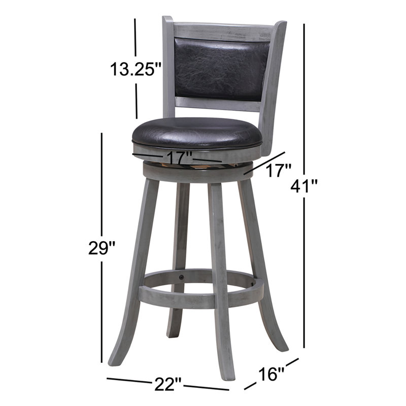 Tatton Swivel Bar Stool By RAM Game Room, Slate