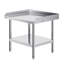 Table de travail en acier inoxydable, 61 x 71 x 66 cm, table de préparation alimentaire professionnelle, table de travail robuste avec dosseret sur 3 côtés, table de travail en métal à hauteur réglable pour restaurant, maison, hôtel