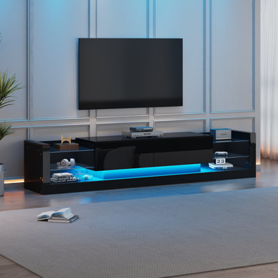 Hochglanz-tv-schrank Mit Led-beleuchtung Für Tvs Bis Zu 80"