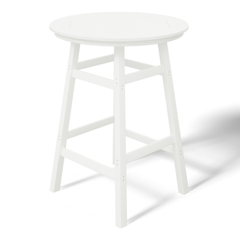 Laguna Round Outdoor Bar Table , 35'' in. W 35'' in. D, White