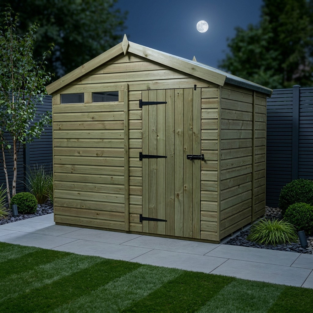 Total Sheds 5ft x 8ft Security Apex Shed - Heavy-Duty Hasp Staple Anti-Tamper - Pressure Treated Timber - UK Manufactured