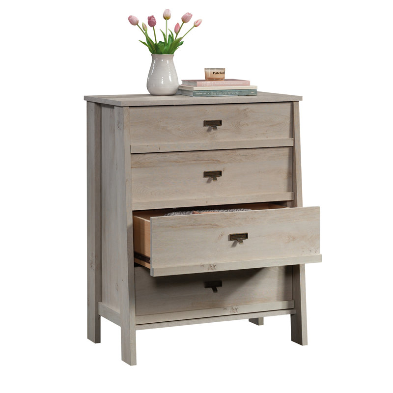 Commode 4 tiroirs, finition grise
