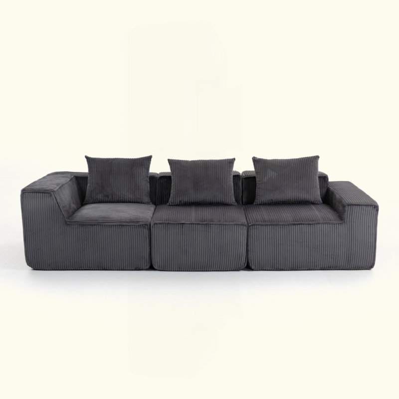 Canapé modulaire Boneless pouvant être combiné librement, Gris, 2