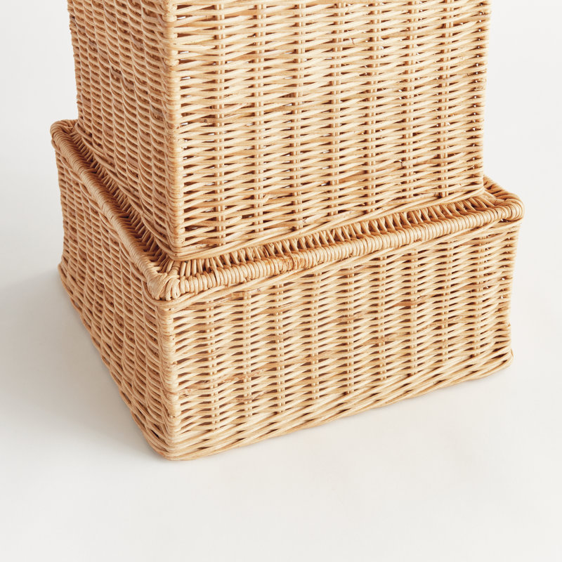 Charleston Rattan Pedestal Tall, Natural, 28.5" H x 15" W x 15" D