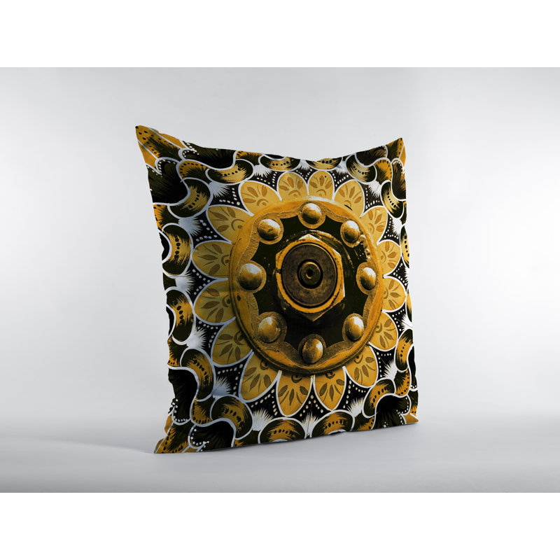 Housse de coussin carrée, 22 po x 22 po, Jaune