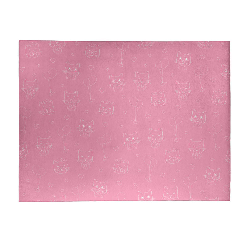 Tapis zone rose fait main, Rectangle 9 pi x 12 pi
