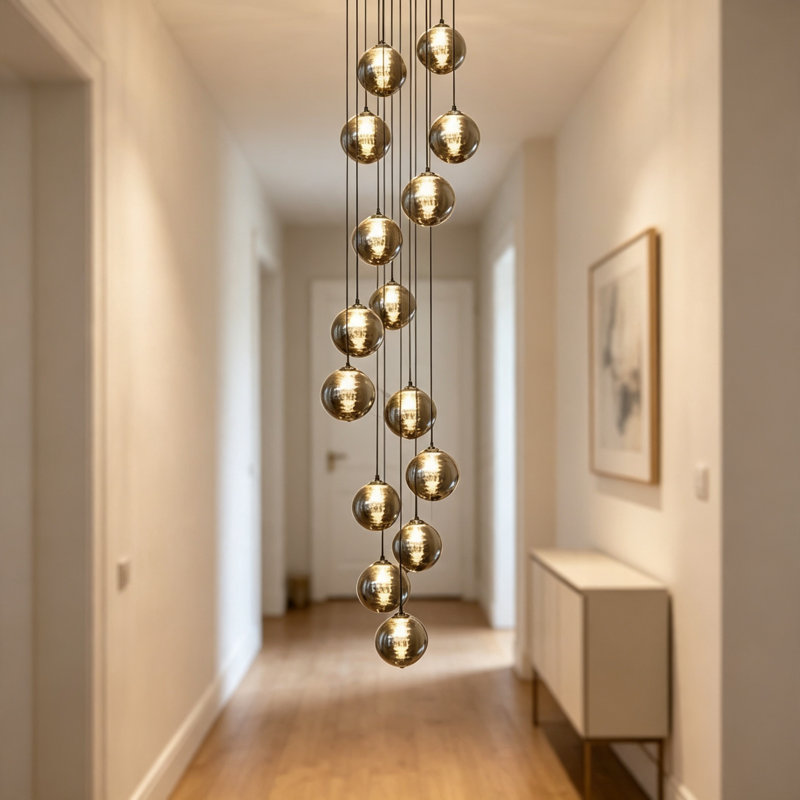 Amice 15 - Light Silver Cluster Pendant, Grey