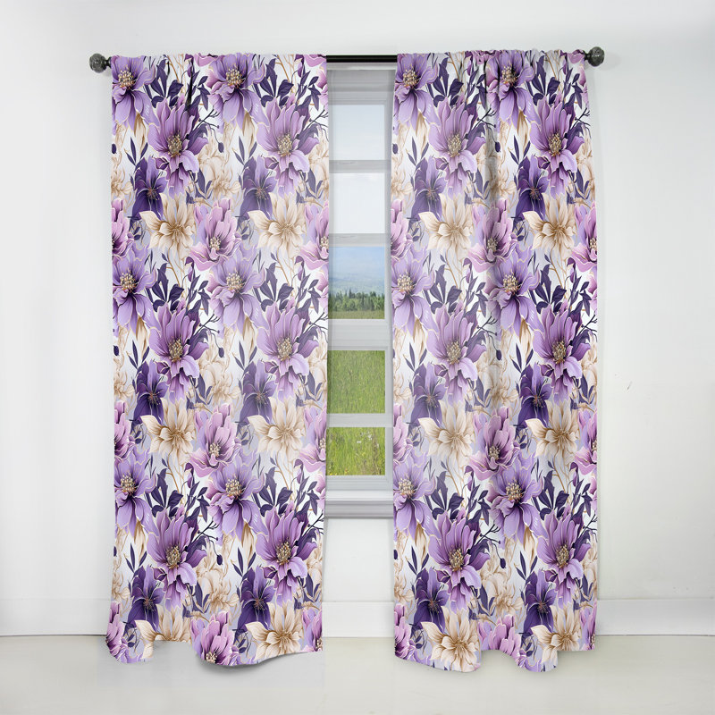 Orchid Dream - motif tropical - rideau floral - rideau obscurcissant floral - 1 panneau, L 52 po x L 90 po