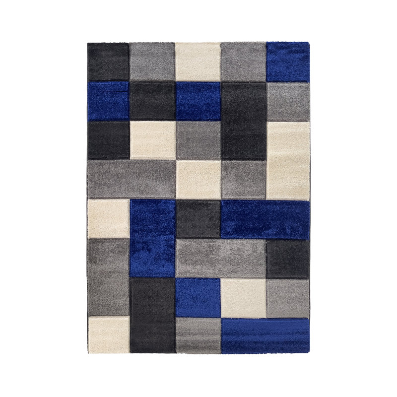 Ohe Geometric Hand Woven Area Rug, Rectangle 60 x 110cm